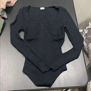 Abercrombie & Fitch Charcoal Ribbed Top